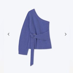 Nanushka Anca one shoulder belted knit top